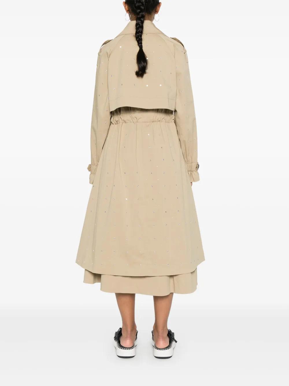 studded elasticed-waist trench coat Product Image