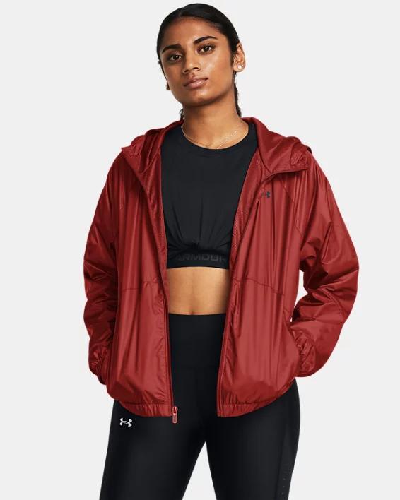 Women's Under Armour Rival Full-Zip Windbreaker Jacket, Size: Small, Prime Pink Product Image