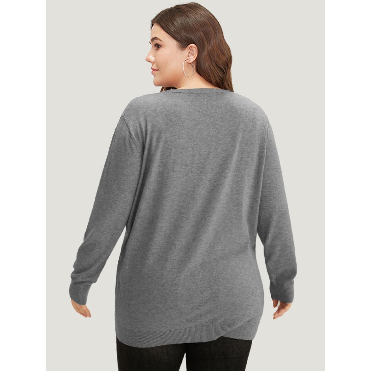Plus Size Supersoft Essentials Halloween Spider Web Button Through Cardigan Gray Women Casual Loose Long Sleeve Dailywear Cardigans BloomChic 22-24/3X Product Image