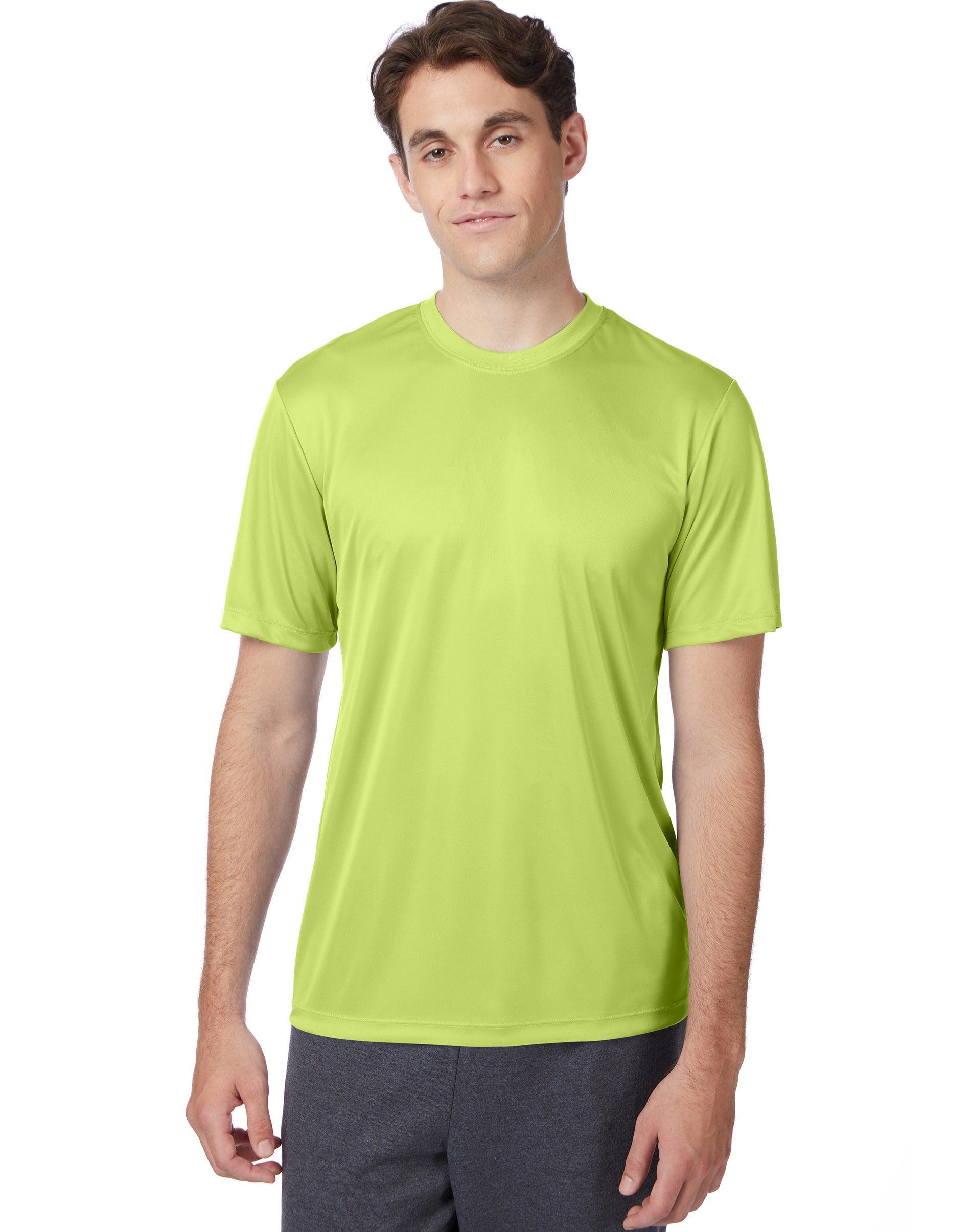 Men's Hanes® CoolDRI Performance Tee, Size: Large, Safety Green Product Image