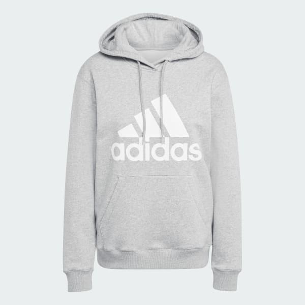 adidas Essentials Big Logo Regular Fleece Hoodie Sandy Pink XL Womens Product Image