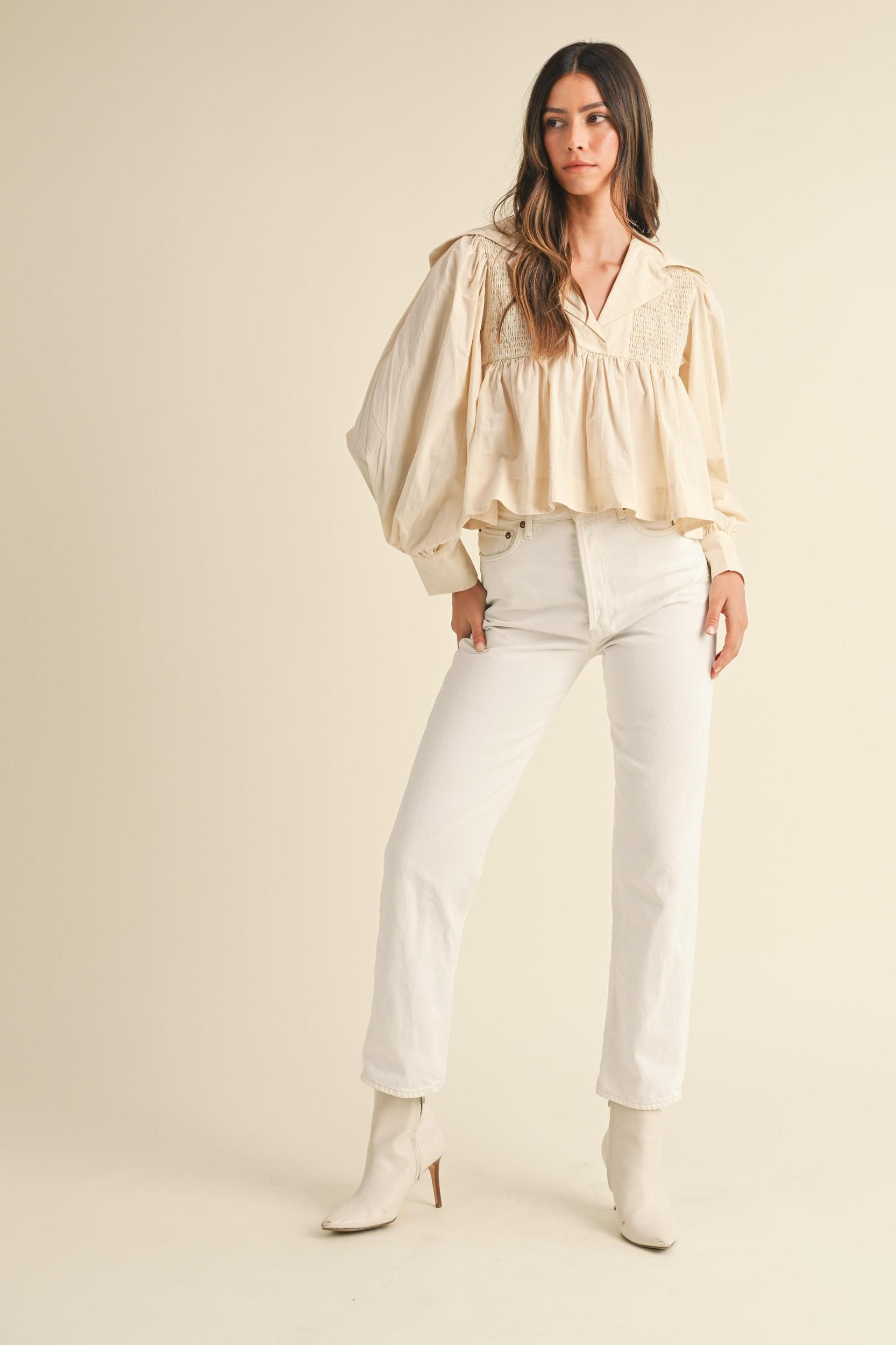 Oversized Smocked Blouse Product Image