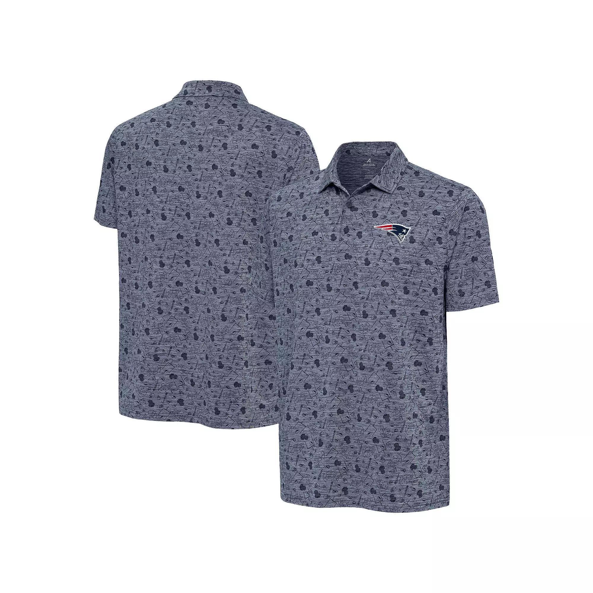 Men's Antigua Heather Black Baltimore Ravens Relentless Polo, Size: Large, Charco Product Image