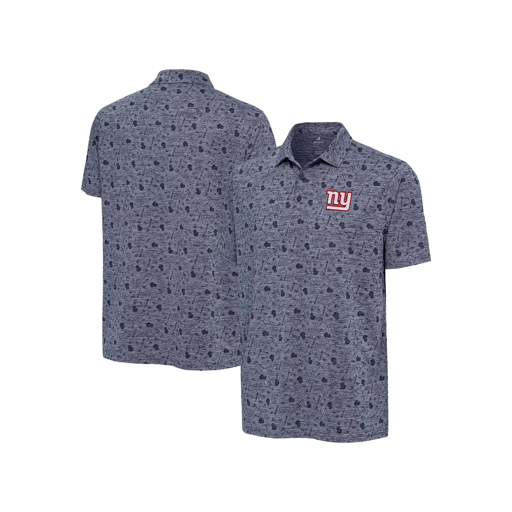 Mens Antigua Heather New York Giants Relentless Polo Blue Product Image