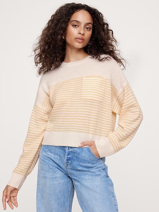 Lightweight Cashmere Cropped Sweater Product Image
