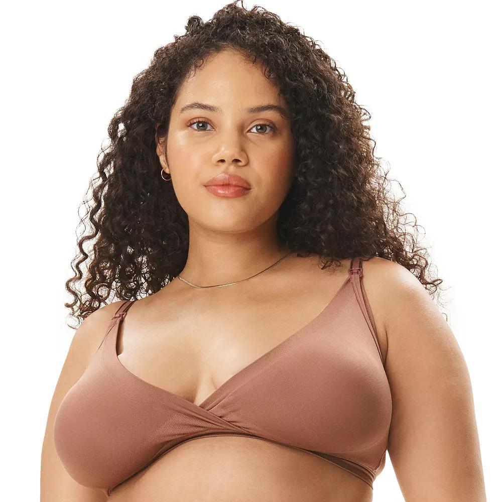 Maternity Motherhood Seamless Wrap Triangle Nursing Bra 90036, Womens Brown Product Image