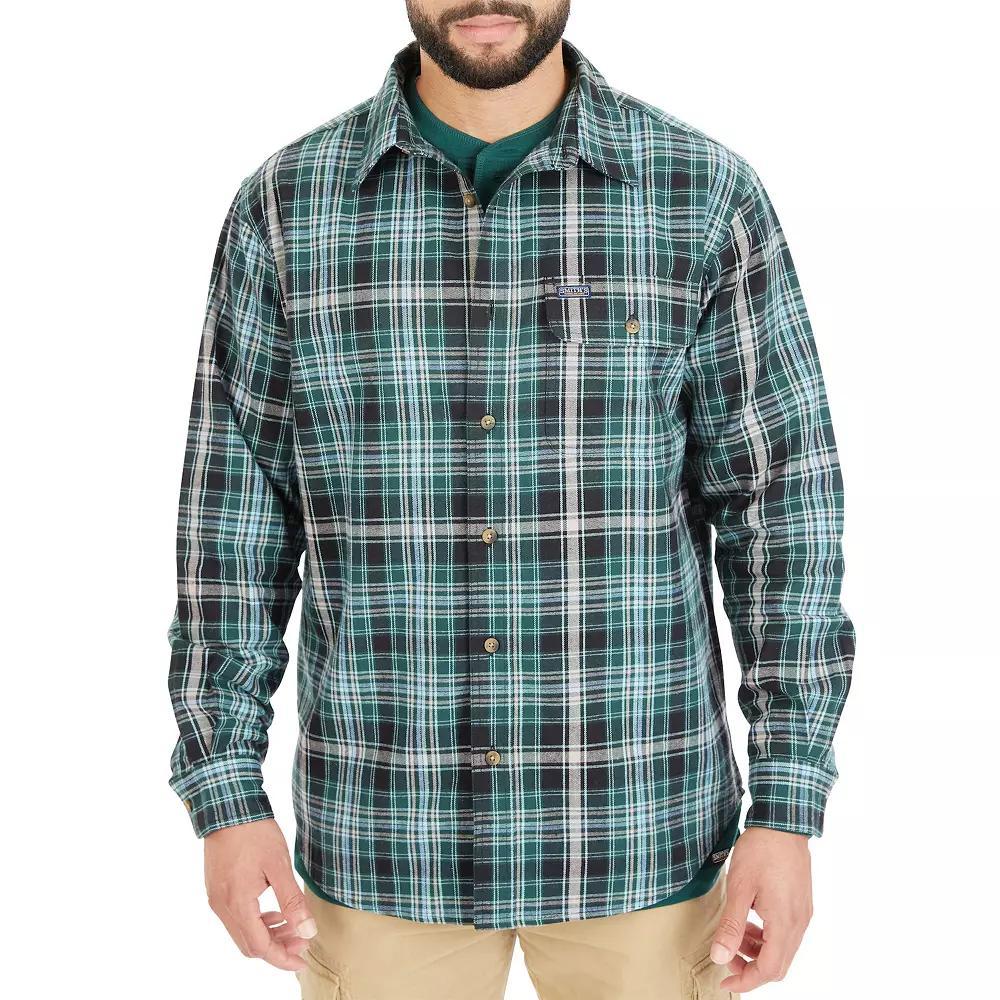 Men's Smith's Workwear Buffalo Plaid Flannel Button-Down Shirt, Size: XXL, Blue Brown Product Image