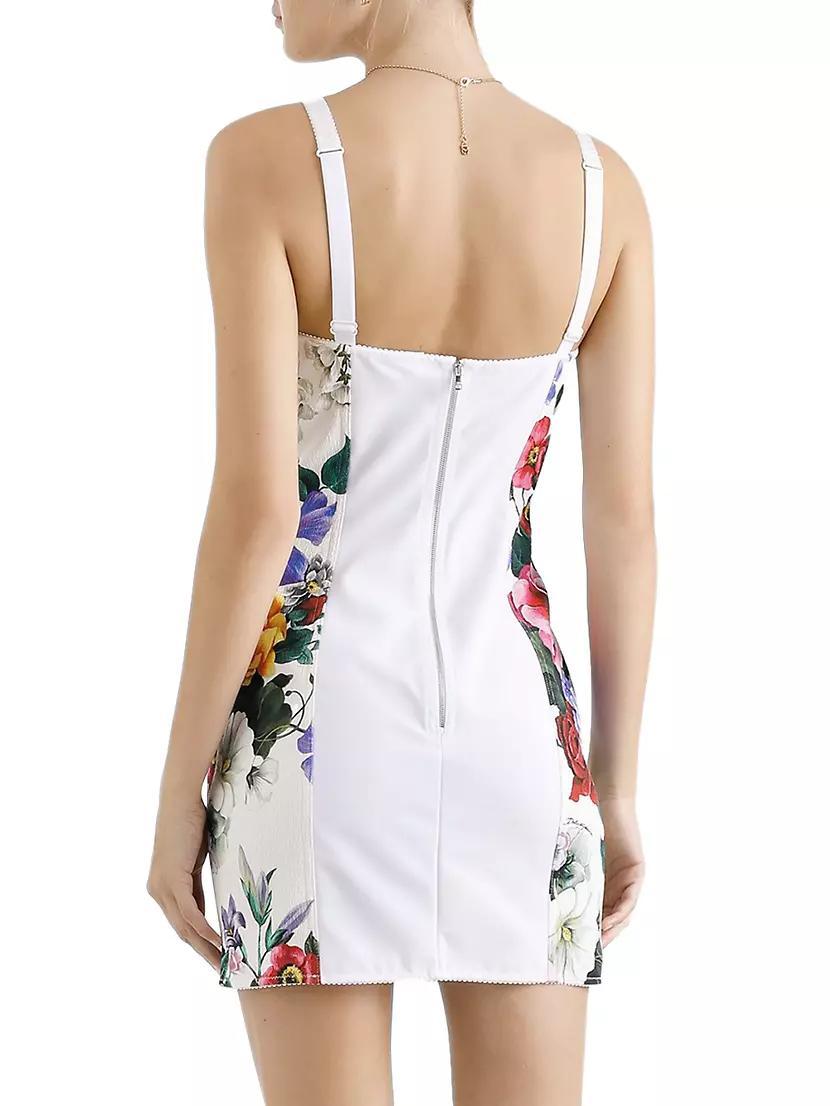 Floral Cotton-Blend Bustier Minidress Product Image