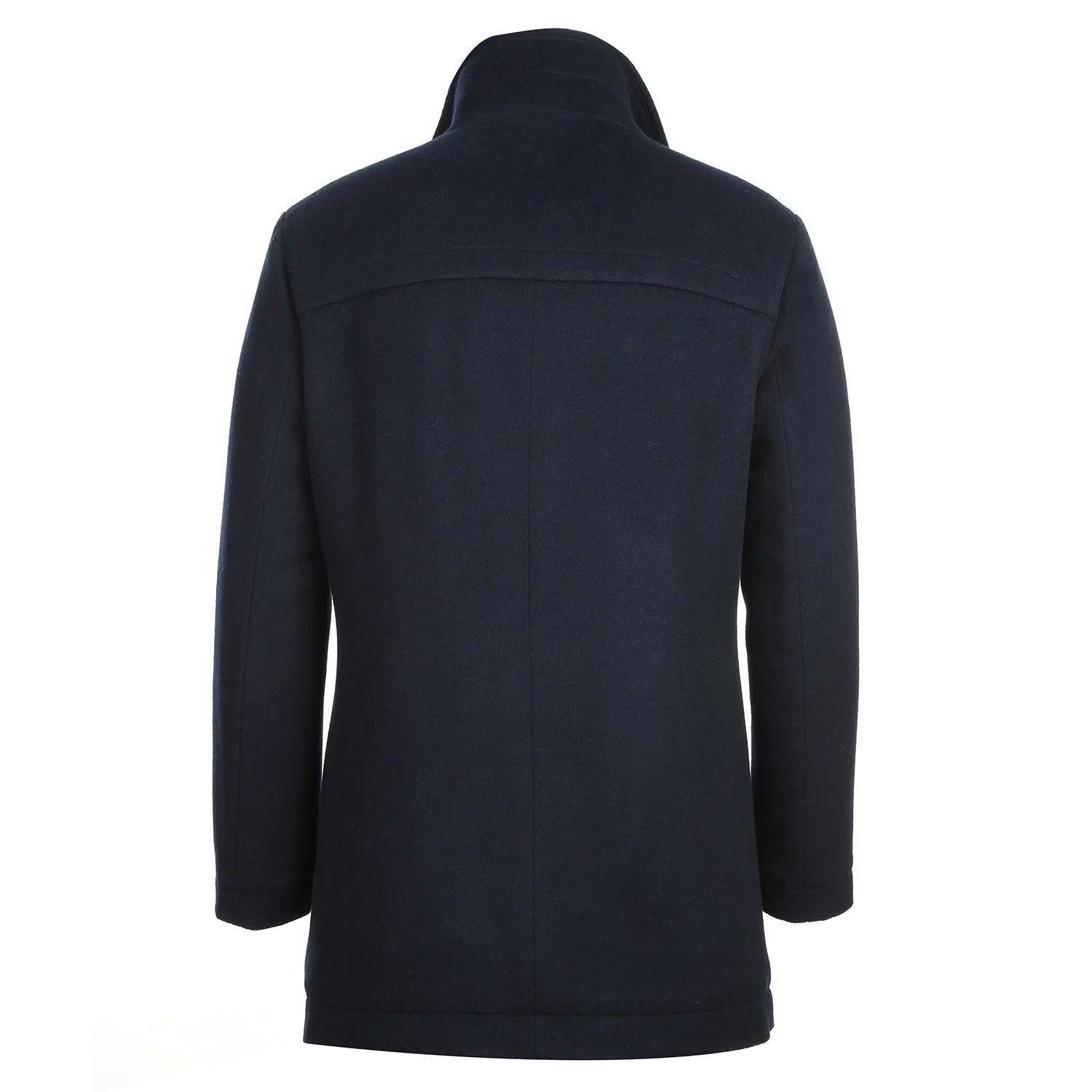 (40R) Slim Fit Wool Blend Navy Coat Product Image