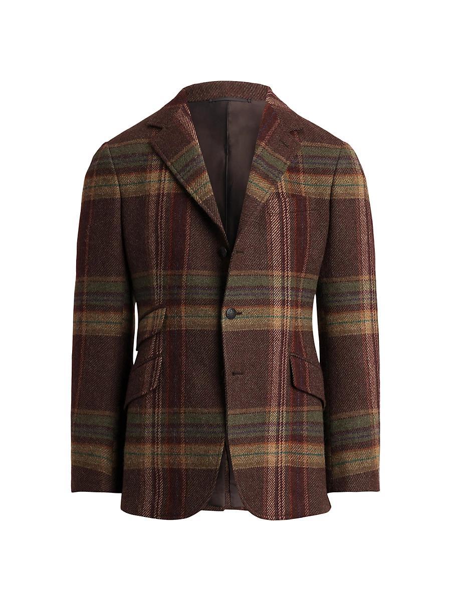 Mens Kent Plaid Wool Single-Breasted Sport Coat Product Image