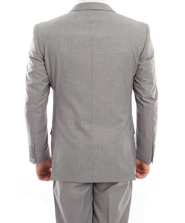 Arezzo Collection - 100% Wool Suit Modern Fit Italian Style 2 Piece in Gray Product Image