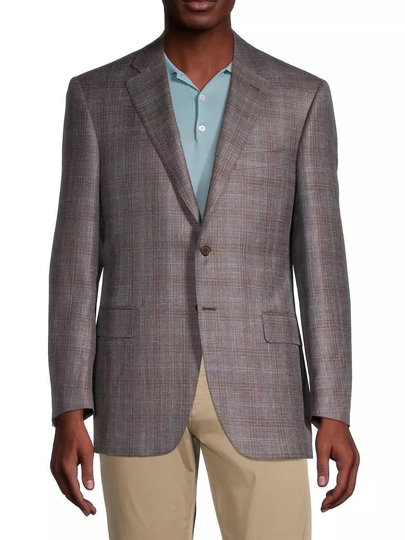 Plaid Wool-Blend Blazer Product Image
