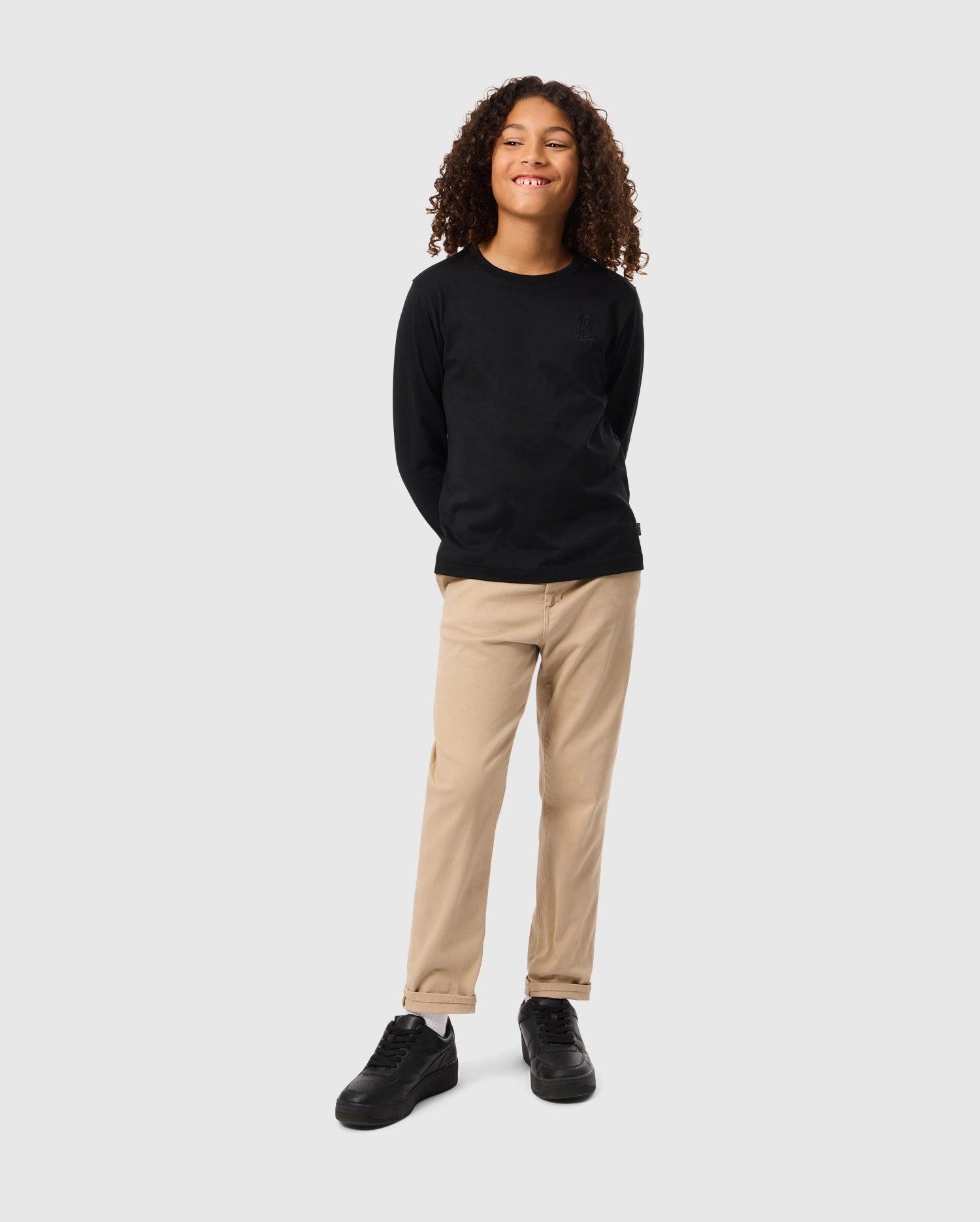 Kids Alberton Long Sleeve Tee 001 BLACK / L/14-16 Product Image