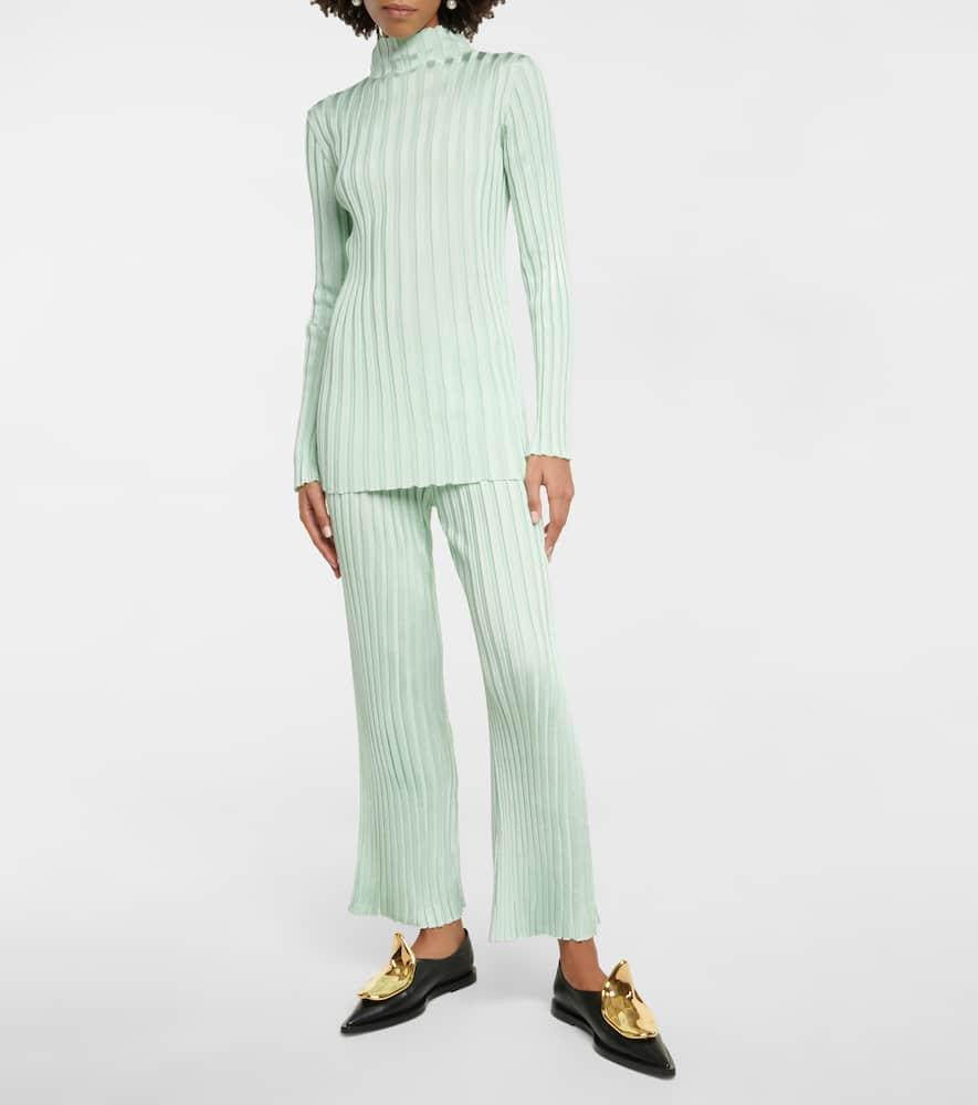 JIL SANDER Ribbed-knit Pants In Mint Product Image