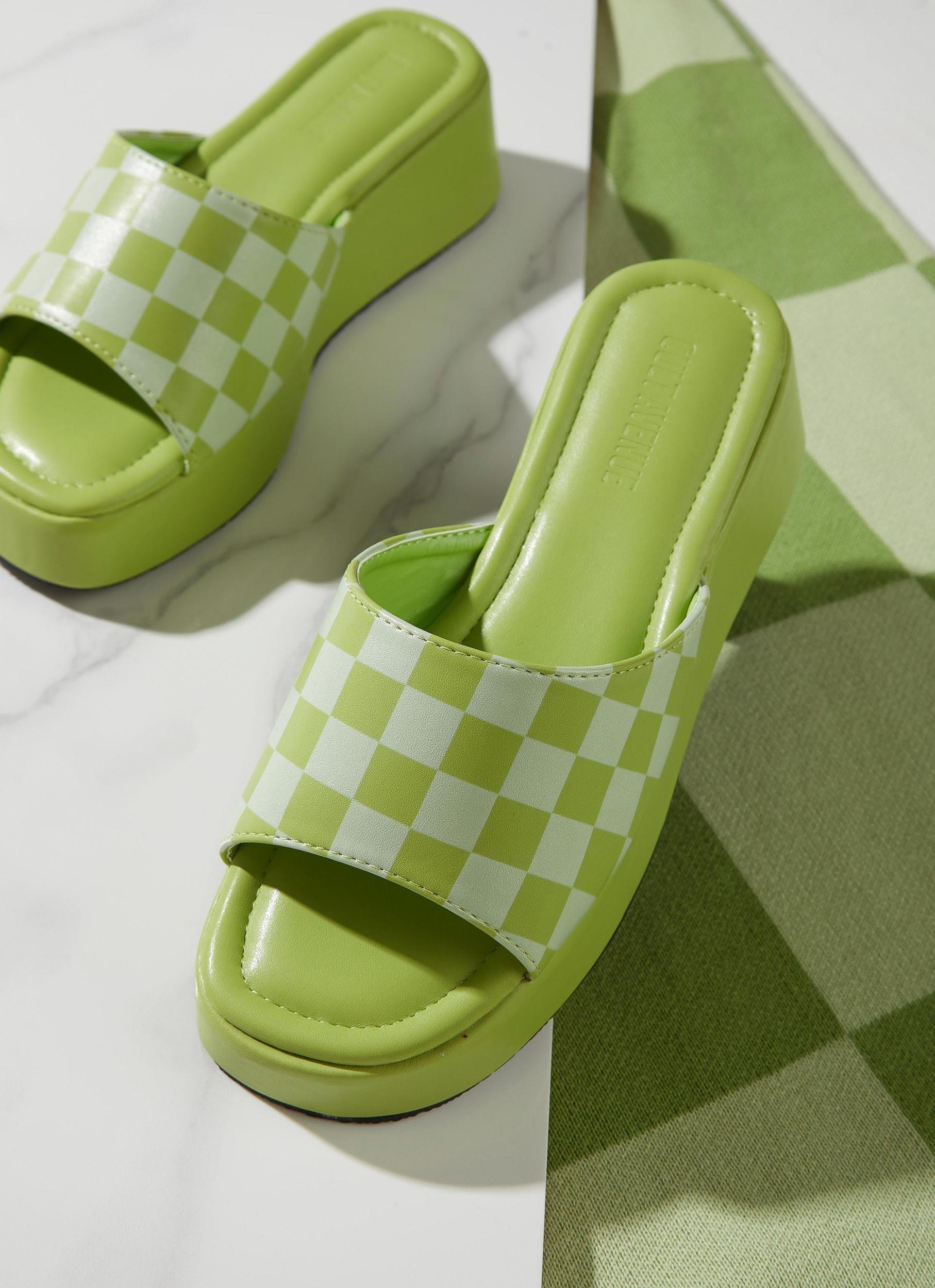 Kimora Mule - Lime Checkerboard Product Image