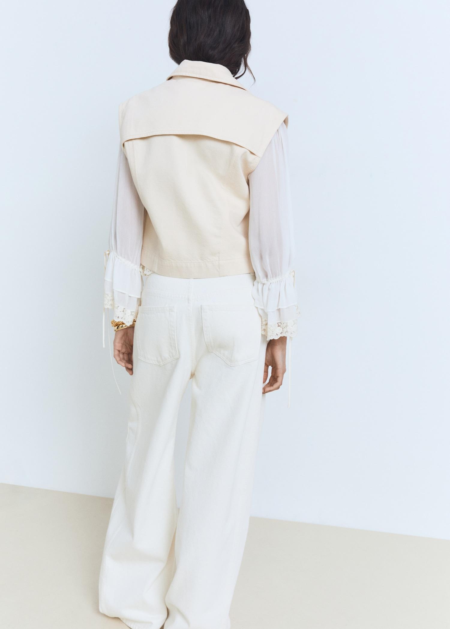 Denim-effect vest - Women | MANGO USA Product Image
