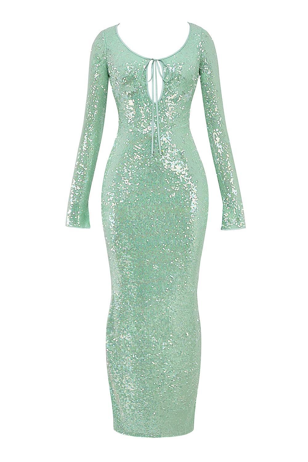 Titania Seafoam Sequin Maxi Gown Product Image