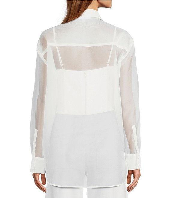 Antonio Melani Priscilla Organza Sheer Long Sleeve Button Front Blouse Product Image