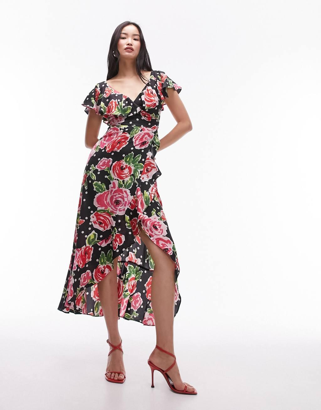 Topshop frill wrap maxi dress Product Image