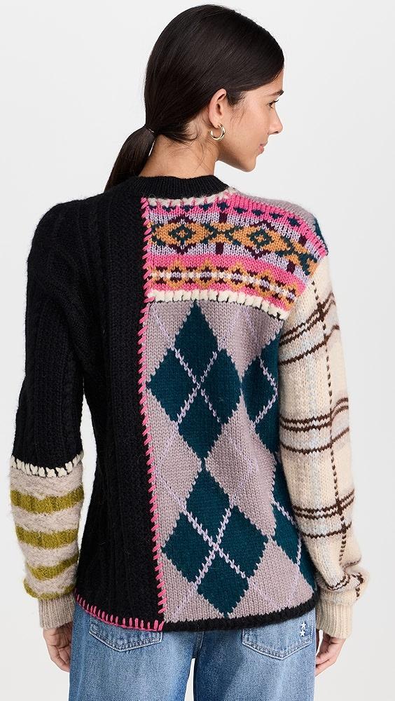 Lingua Franca Hutton Patchwork Crewneck | Shopbop Product Image