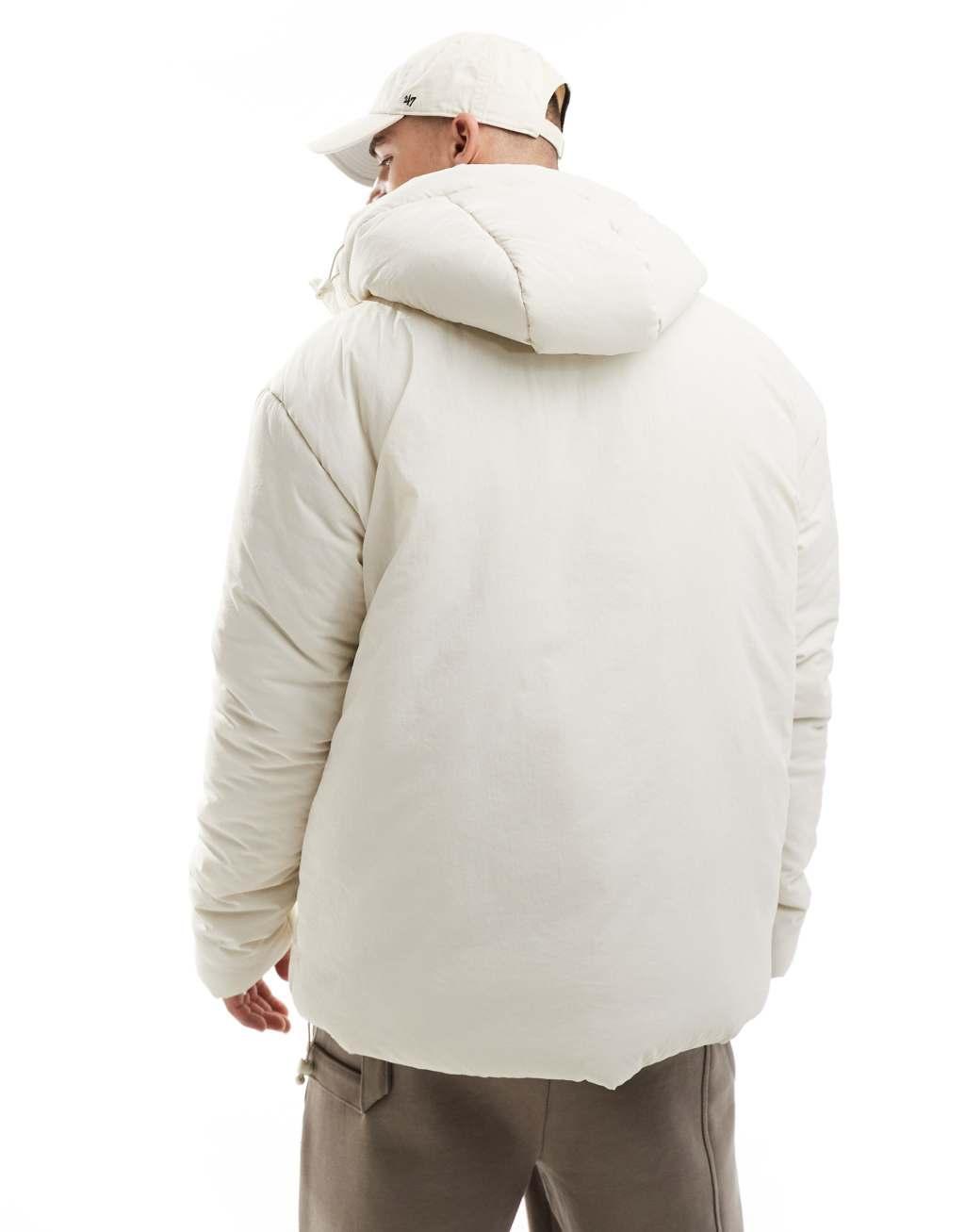 Brave Soul padded jacket with hood in stone Product Image