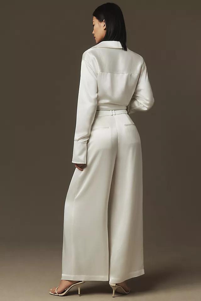Acler Fagan Satin Full-Length Wide-Leg Pants Product Image