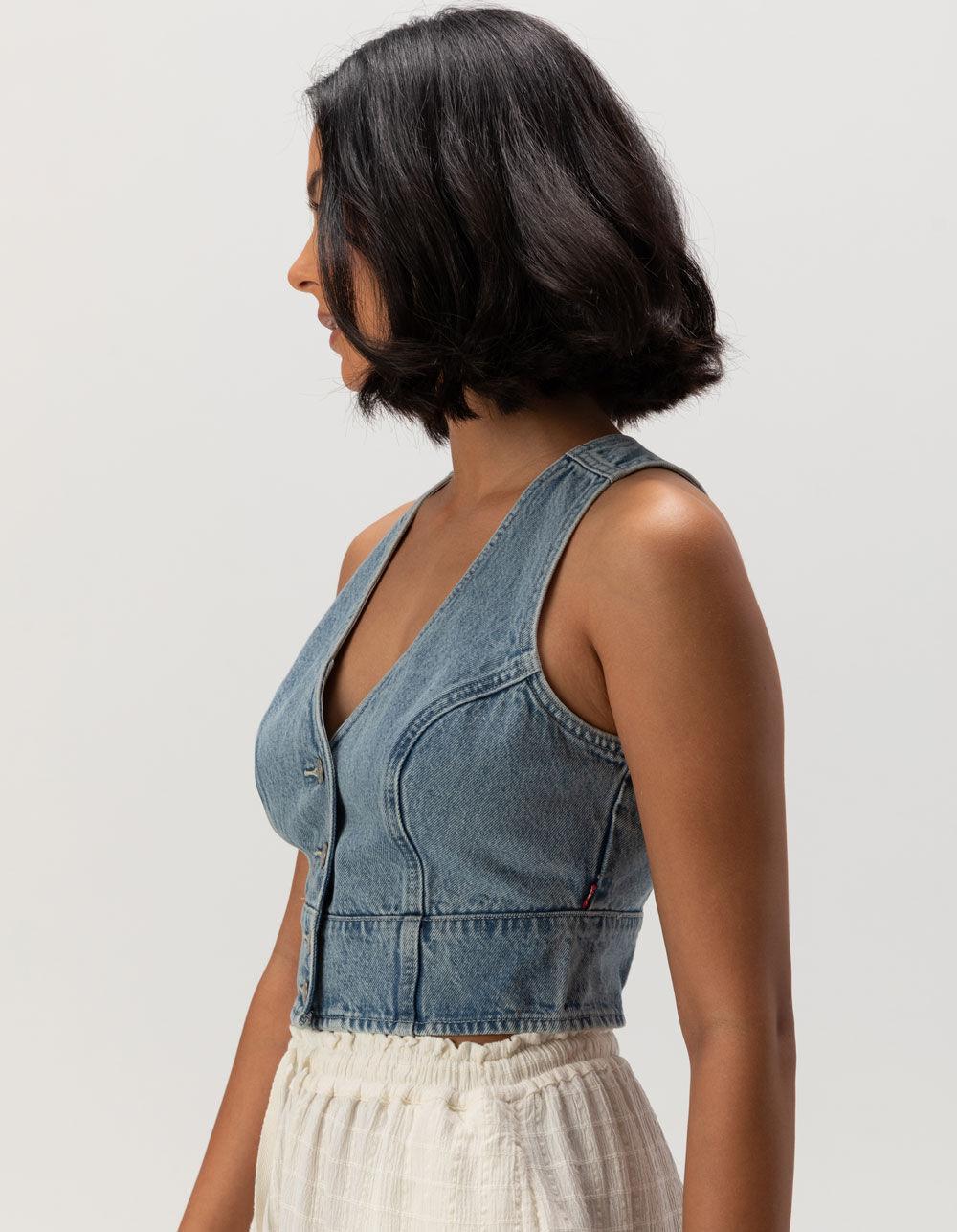 LEVI'S Premium Mona Denim Womens Corset - MEDIUM WASH Product Image