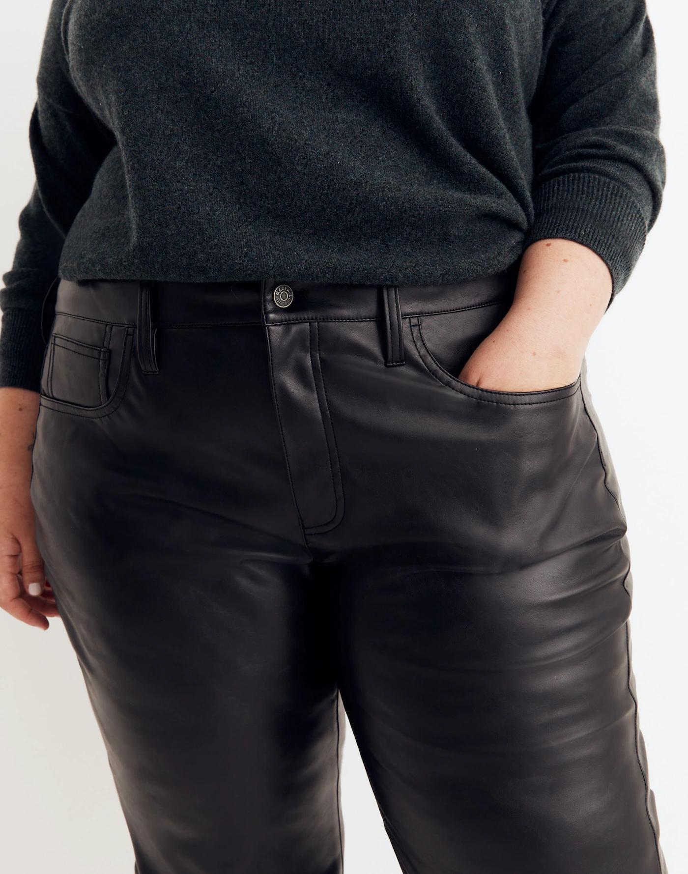 The Plus Perfect Vintage Straight Jean: Faux Leather Edition Product Image