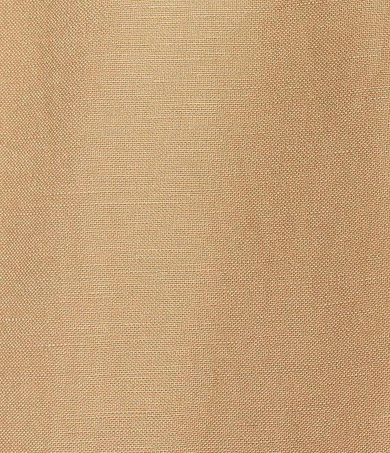 Calvin Klein Linen Blend Contrast Lining Long Satin Roll-Tab Sleeve Coordinating Open Front Jacket Product Image