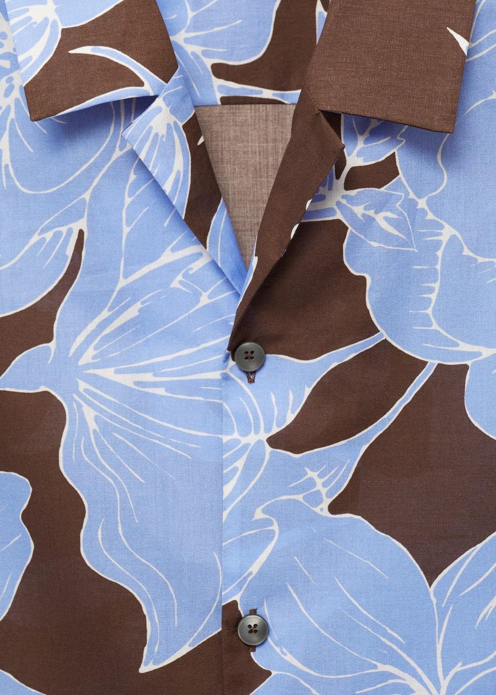 Regular-fit printed cotton shirt - Men | MANGO USA Product Image