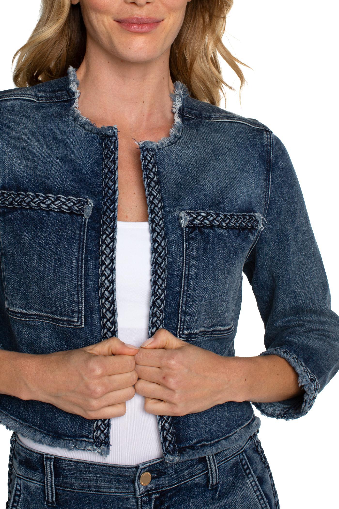 Denim Jacket w/Braid Detail Product Image
