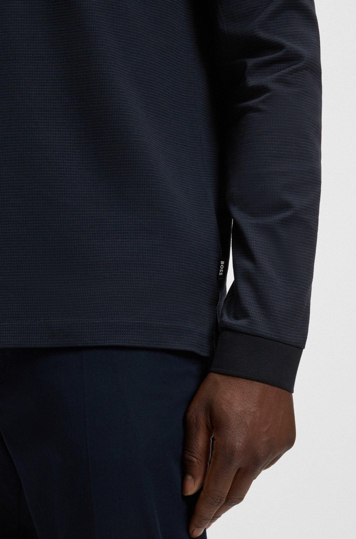 Mercerised-cotton polo shirt with plain collar Product Image