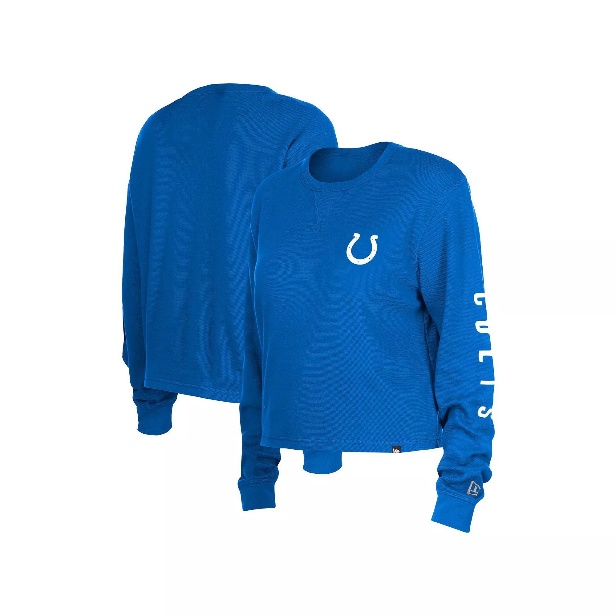 Women's New Era  Royal Indianapolis Colts Thermal Crop Long Sleeve T-Shirt, Size: XL, Blue Product Image