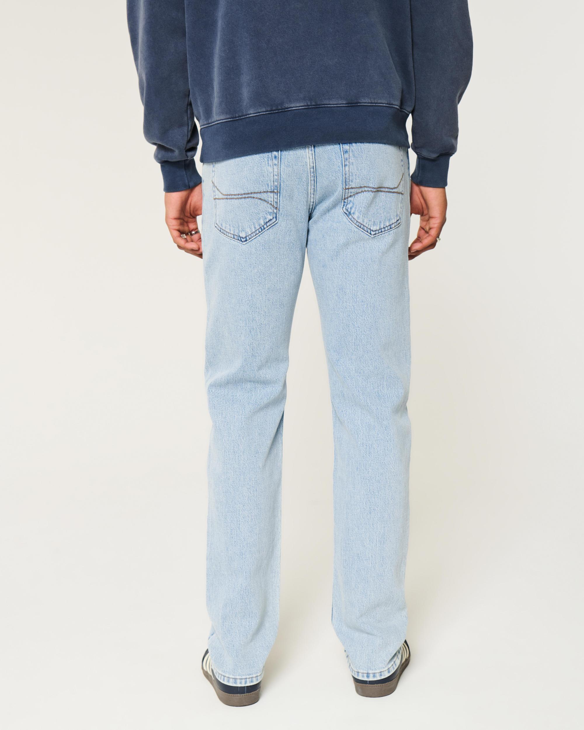 Light Wash Slim Straight Jeans Product Image