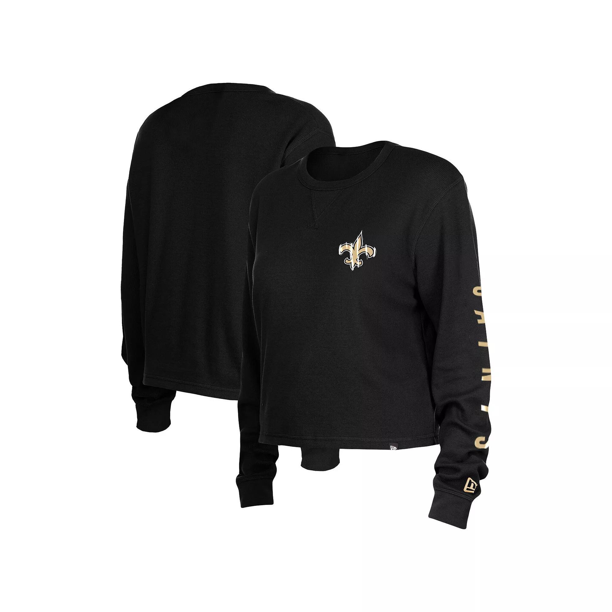 Women's New Era  Blue Carolina Panthers Thermal Crop Long Sleeve T-Shirt, Size: XL Product Image