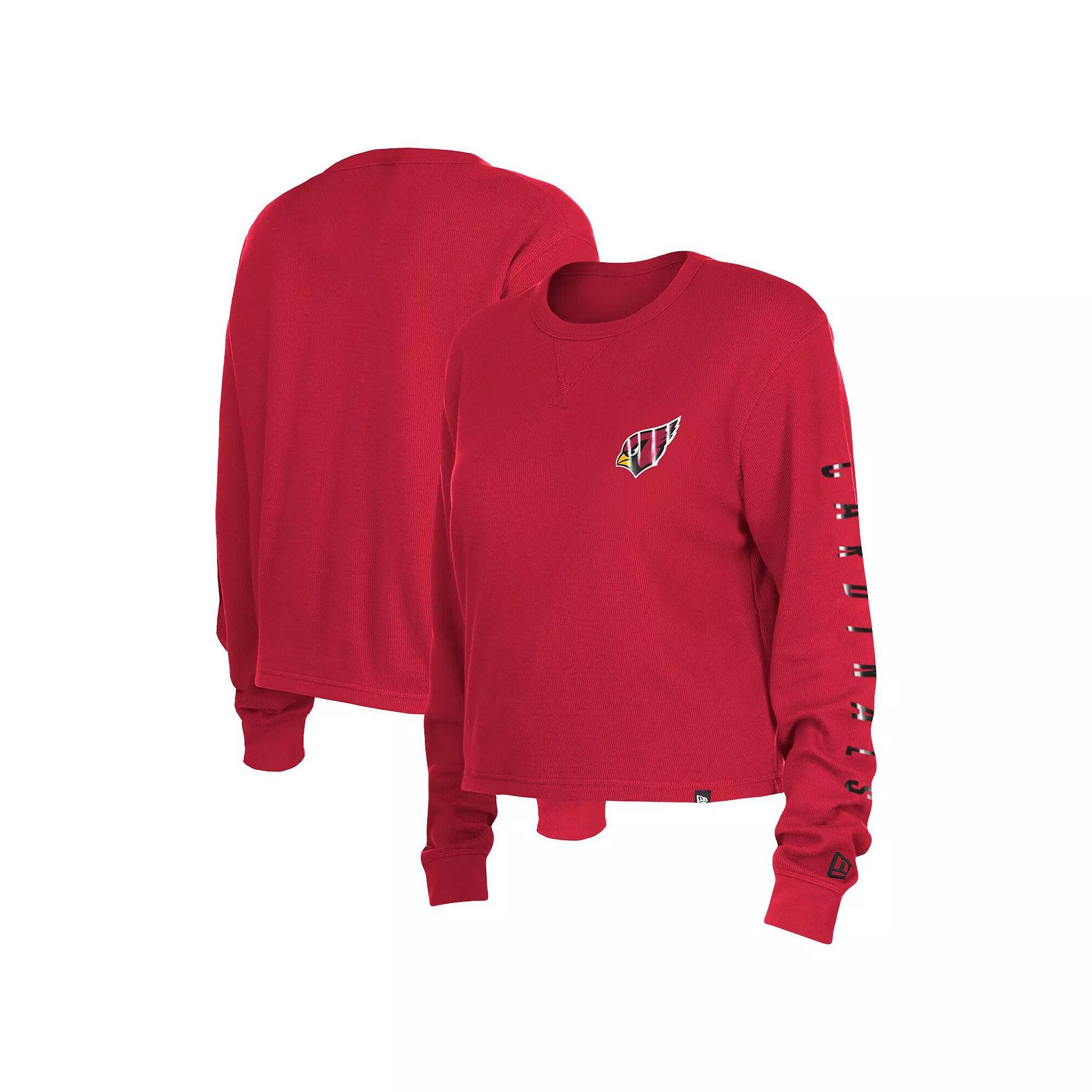 Women's New Era  Cardinal Arizona Cardinals Thermal Crop Long Sleeve T-Shirt, Size: Medium, Red Product Image