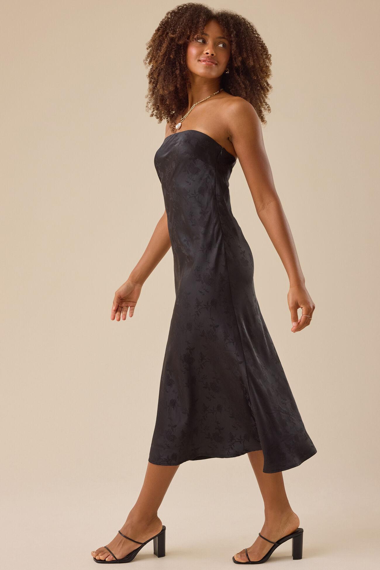 Carleigh Satin Midi Dress Product Image
