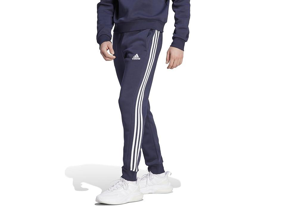 adidas Mens adidas Essentials 3-Stripes Fleece Tapered Cuff Pants - Mens Medium Grey Heather Product Image