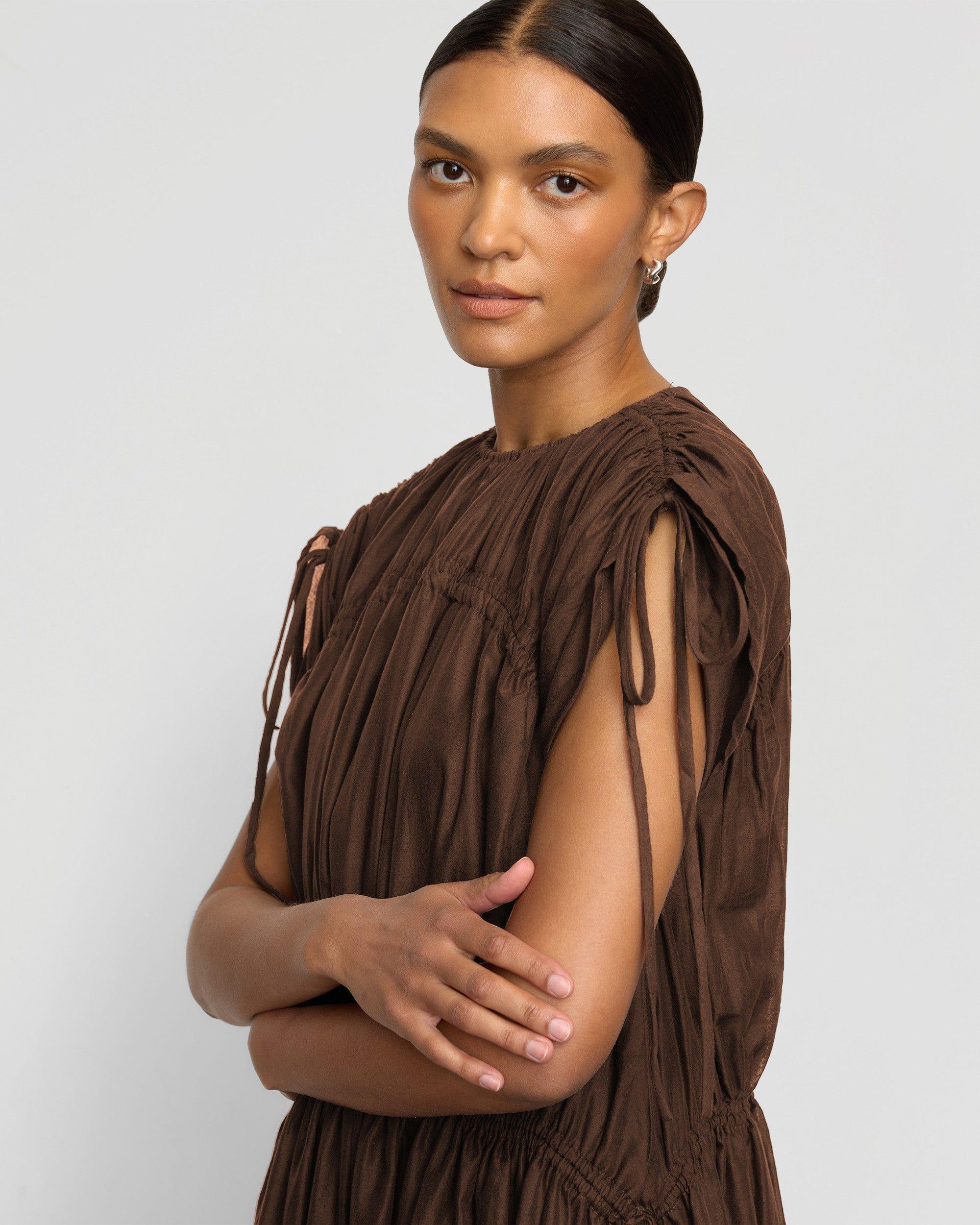 Akemi Tie-Shoulder Organic Cotton Dress Product Image