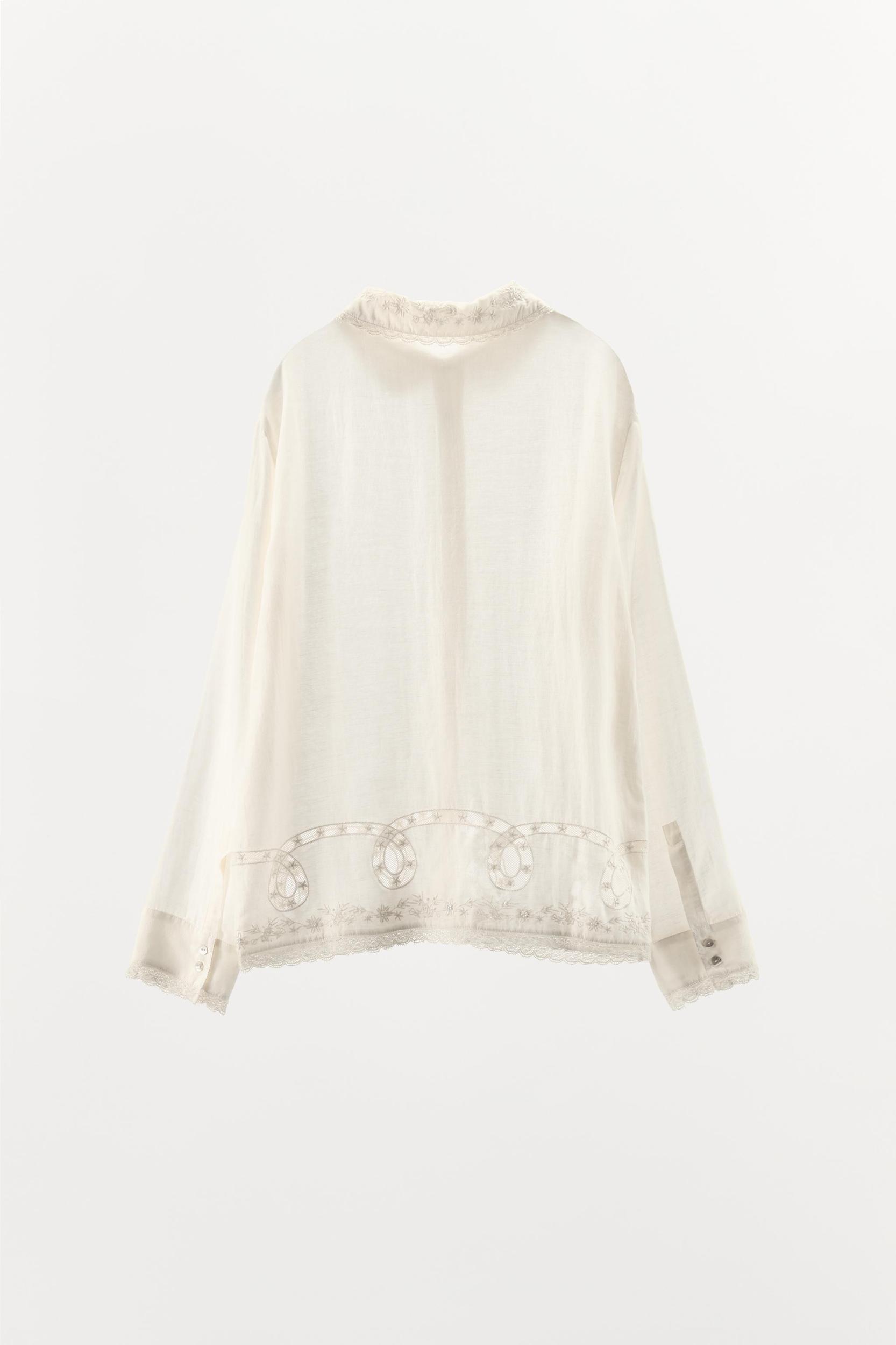 BEADED EMBROIDERED LACE PANTS Product Image