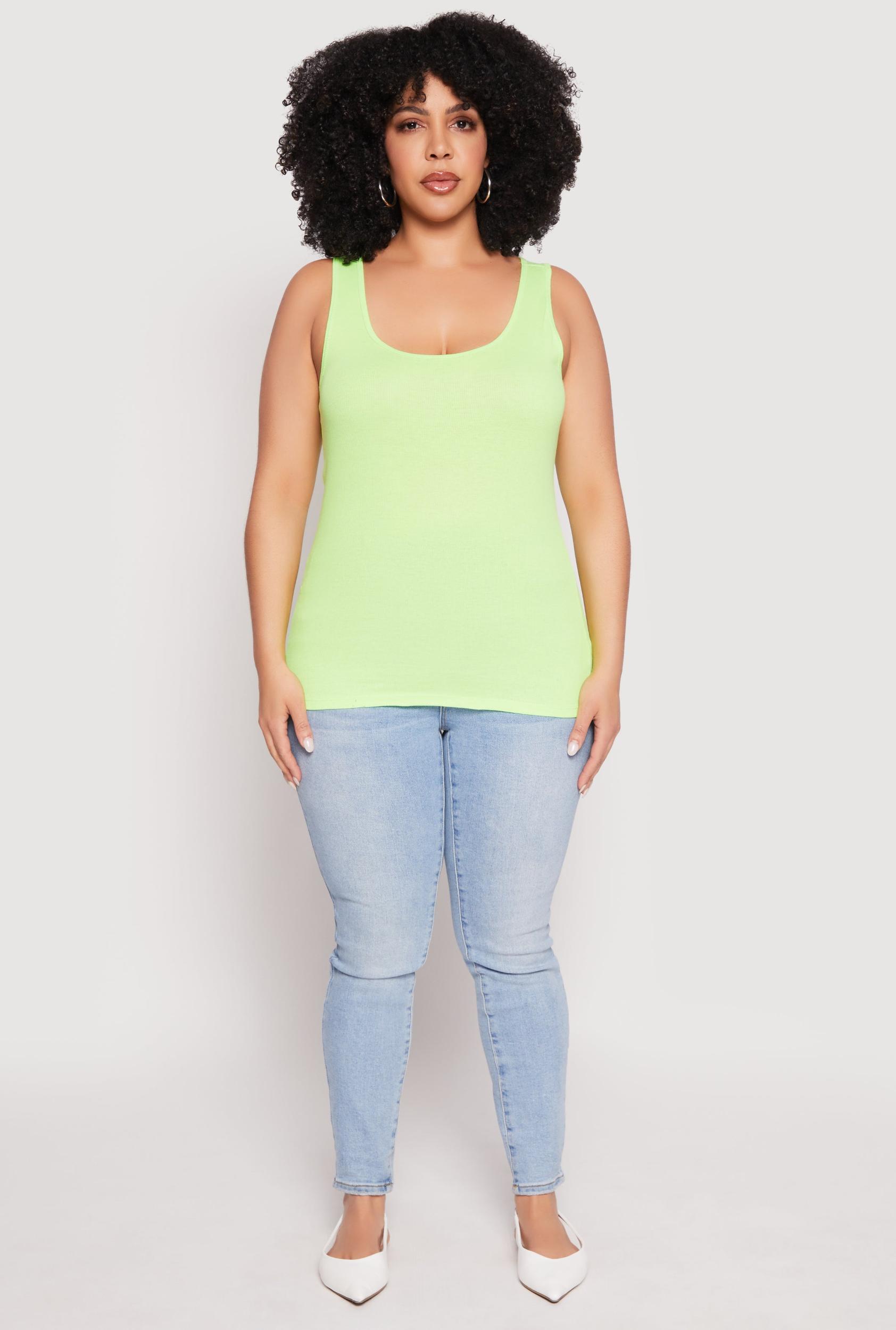 Womens Plus Size Rib Knit Tank Top Product Image