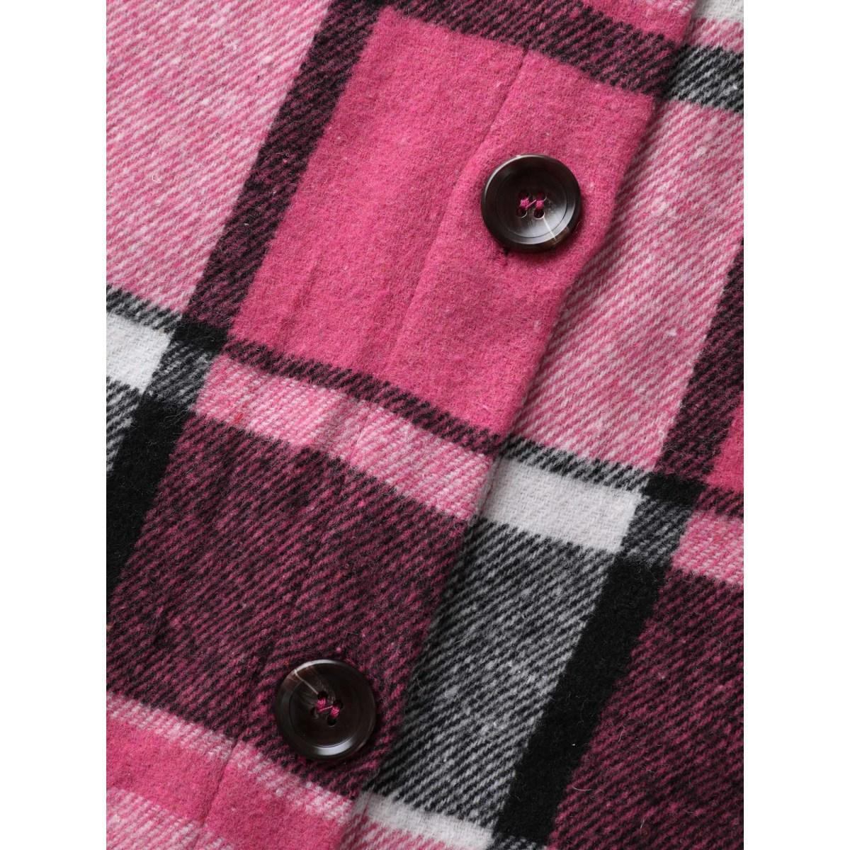 Plus Size Plaid Flap Detail Sleeveless Jacket Women Rosered Button Side seam pocket Everyday Jackets BloomChic 30/6X Product Image