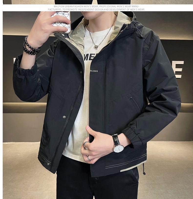 Hooded Zip-Up Windbreaker Product Image