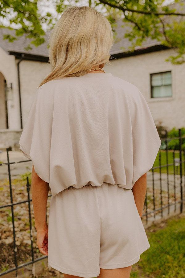 Everyday Chic Bubble Top in Taupe Product Image