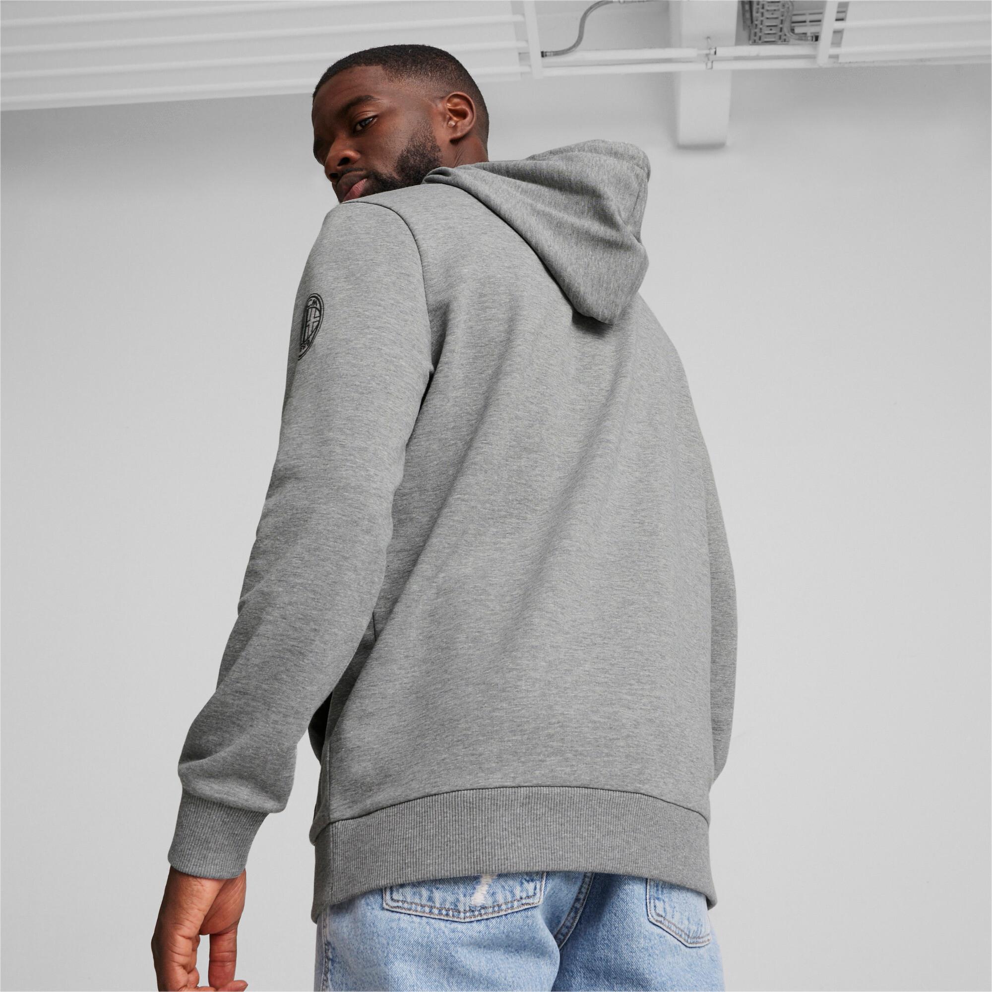 PUMA AC Milan Ftblicons Men's Hoodie in Grey Product Image