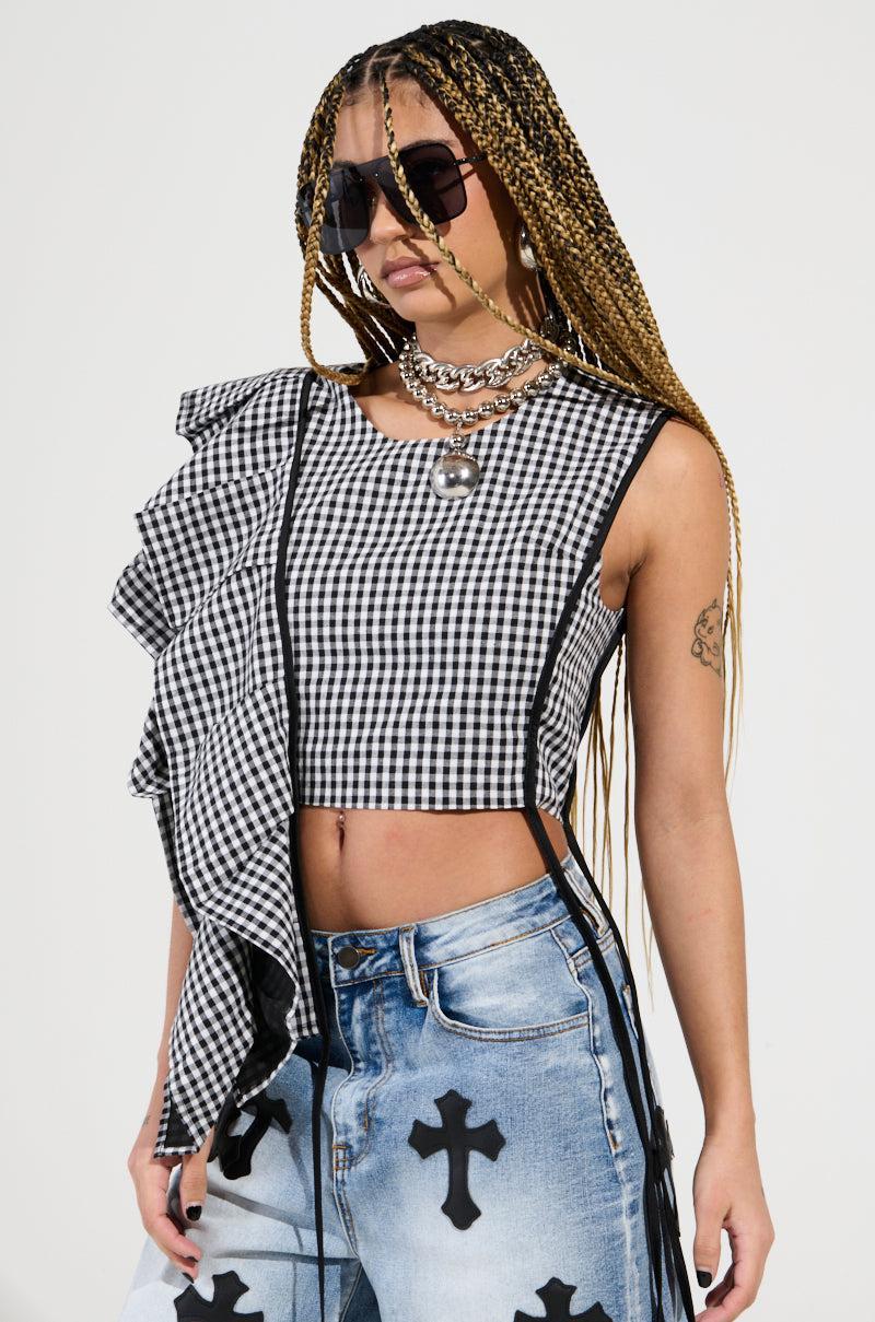 EASY ME GINGHAM BLOUSE Product Image
