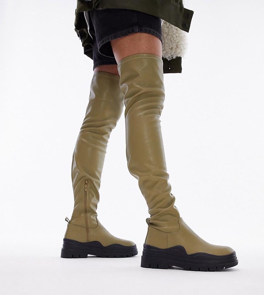 Topshop Wide Fit Martha over the knee stretch boot Product Image