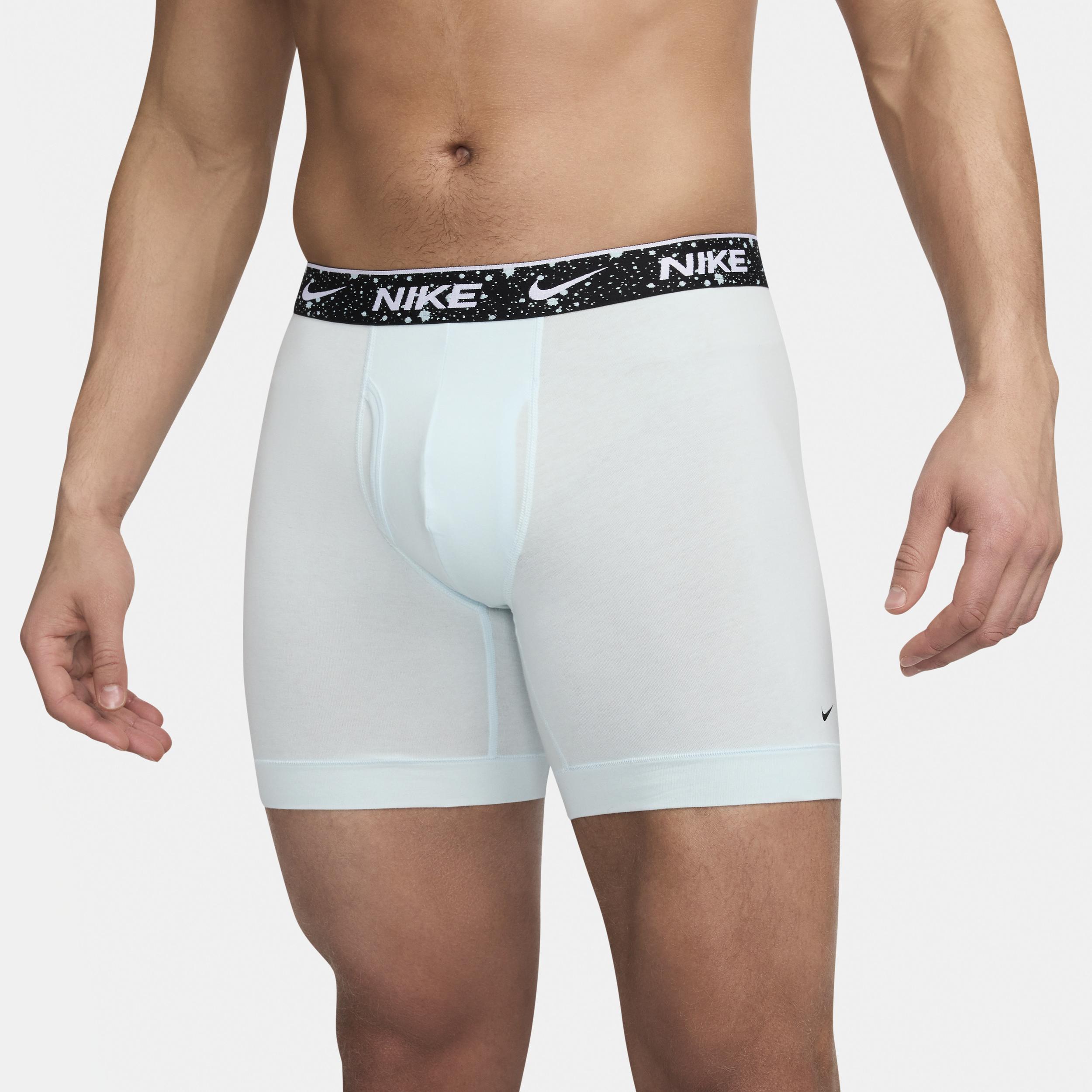 Men's Nike Dri-FIT Essential 3-pack Stretch Boxer Briefs, Size: Large, Black Orange Blue Product Image