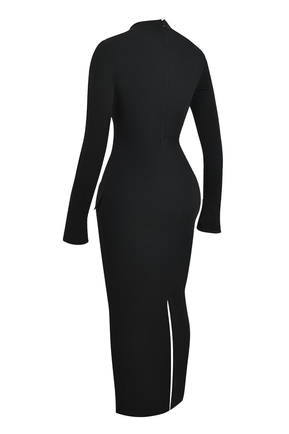 Marie-Louise  black turtleneck maxi dress Product Image