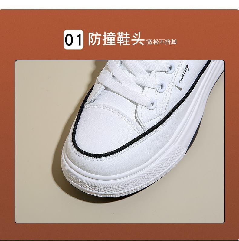 Two Tone Lace-Up Platform Sneakers Product Image